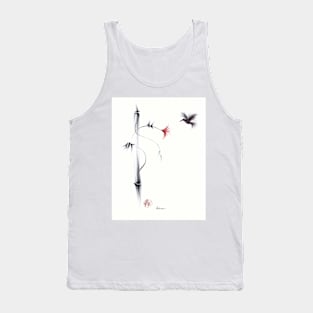 Sweetness - Hummingbird & Flower Painting Tank Top